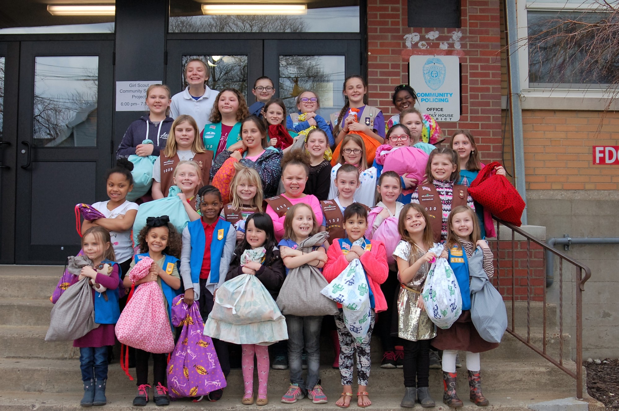 Girl Scout troops donate gift bags