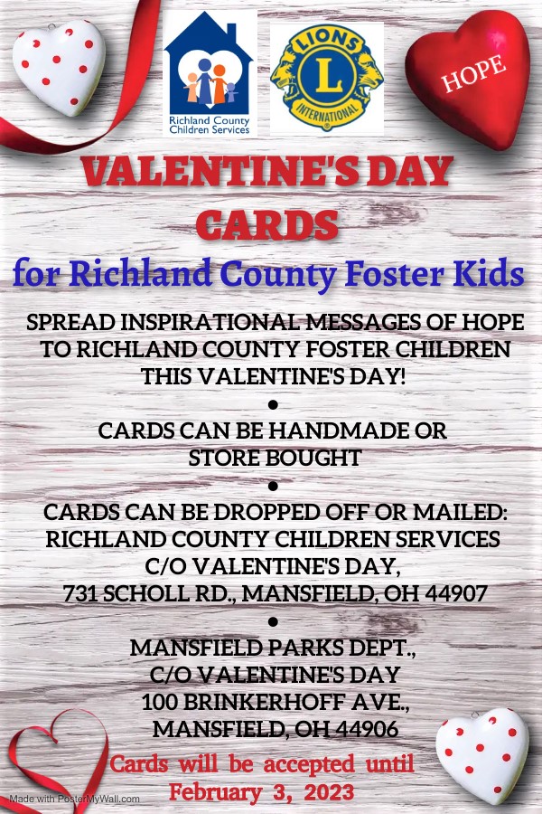 Valentine's Day cards being collected for Richland County's foster youth